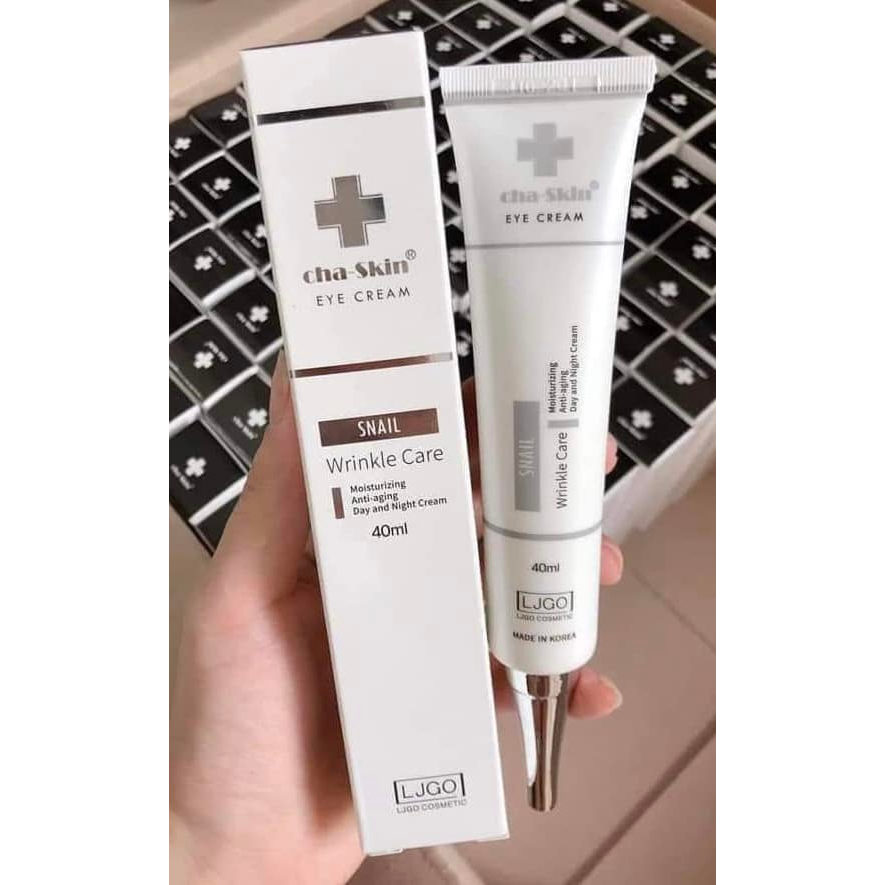 Kem Giảm Thâm Mắt LJGO Snail Wrinkle Care Cha Skin Eye Cream - 40g
