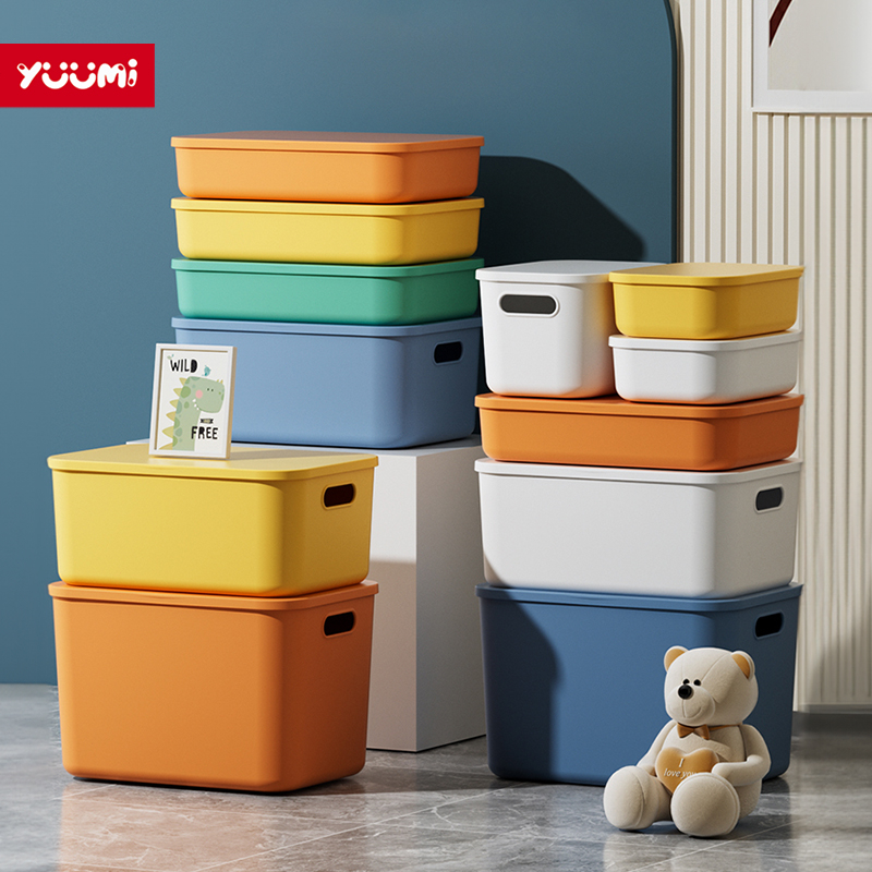 YUUMI bộ 5 món Hộp Đựng Đồ tủ đựng đồ Có Nắp Bằng Nhựa Đa Năng Có Tay Cầm Nhiều Màu Tiện Dụng Cao Cấp tủ nhựa