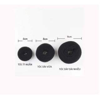 Combo 3 cái Độn tóc phồng tròn củ tỏi hỗ trợ búi tóc