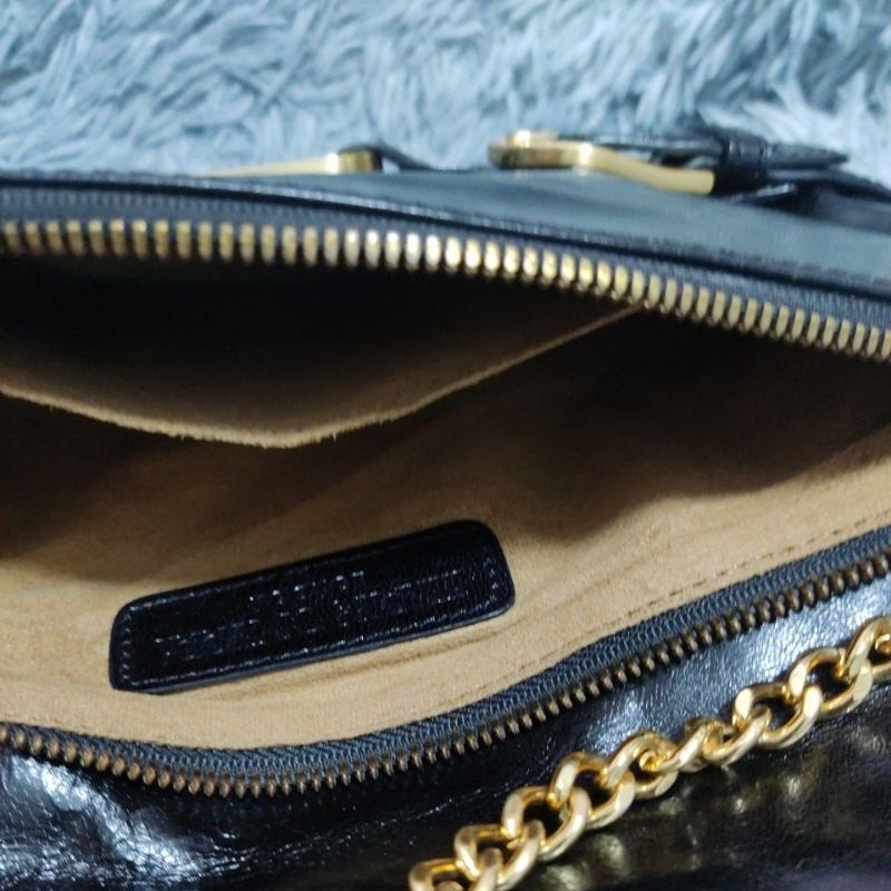 Túi H44 si hiệu HEAPIES OF TERRA London da bò bóng 25cmx10cmx2cm