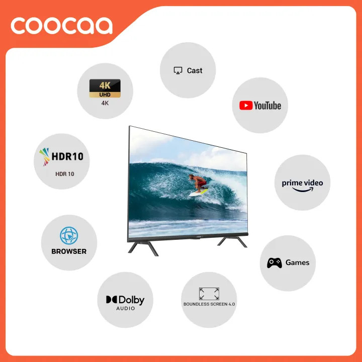 SMART TV 4K COOCAA 55 inch viền mỏng- Youtube - Model 55S3U Pro - Lắp Đặt Miễn Phí