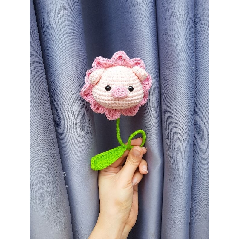 Hoa đầu thú gắn gương xe máy handmade