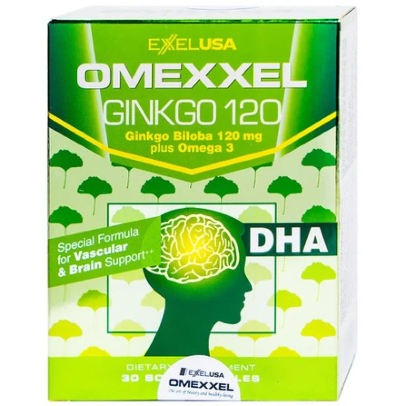 Viên uống Omexxel Ginkgo 120 ExxelUSA hoạt huyết dưỡng não (30 viên)