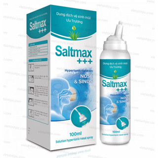 Dung dịch vệ sinh mũi ưu trương Saltmax +++ (Nacl 2,3%) hỗ trợ làm loãng dịch nhầy, giảm nghẹt mũi