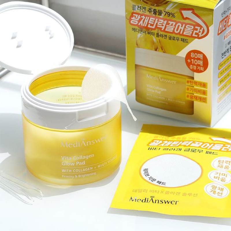 Toner Miếng Sáng Da Căng Bóng Medianswer Vita Collagen Glow Pad