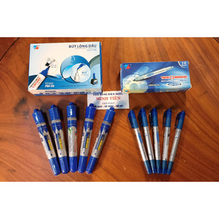 1 cây bút lông dầu 2 đầu thiên long với bút nhỏ pm-04, bút lớn pm-09 màu mực xanh