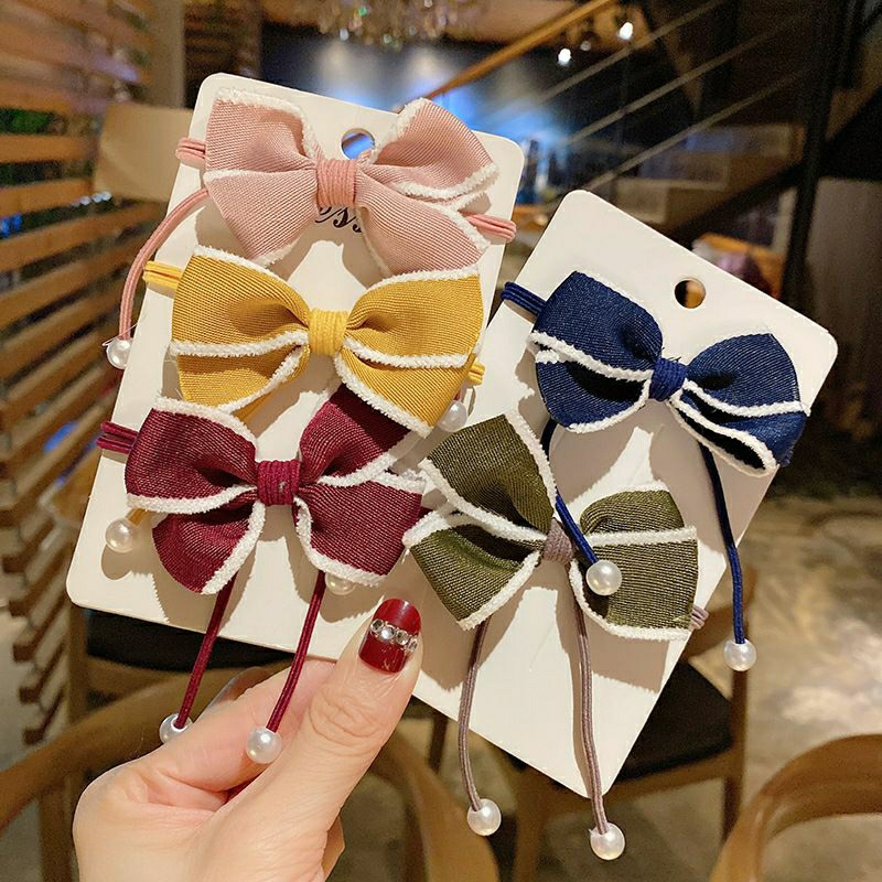 dây buộc tóc cột tóc nơ 2 hạt