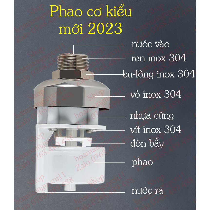 Phao cơ  4 rãnh thế hệ mới 100% inox 304