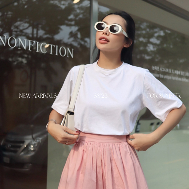 GIANG DONNA - Áo 6307 Chất Thun Cổ Tròn Dáng Ngắn Tay Dạo Phố Basic