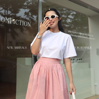 GIANG DONNA - Áo 6307 Chất Thun Cổ Tròn Dáng Ngắn Tay Dạo Phố Basic