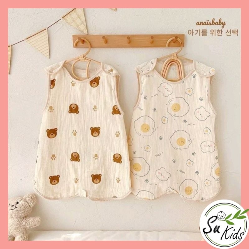 Túi ngủ xô Hàn Quốc Muslin mùa hè cho bé trai bé gái từ 3 - 24 tháng