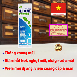 Dung dịch Xịt Mũi Xoang - Nhất Nhất - Chai 15ml - Thông xoang mũi, giảm viêm xoang cấp & mãn, chảy nước mũi, nghẹt mũi