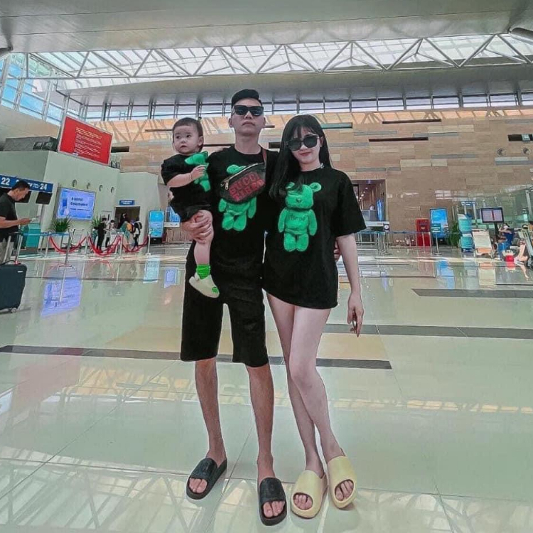 Áo Thun Đồng Phục Gia Đình Gấu Xanh HOPE Áo Phông Áo Cặp Đôi Du Lịch Đi Biển