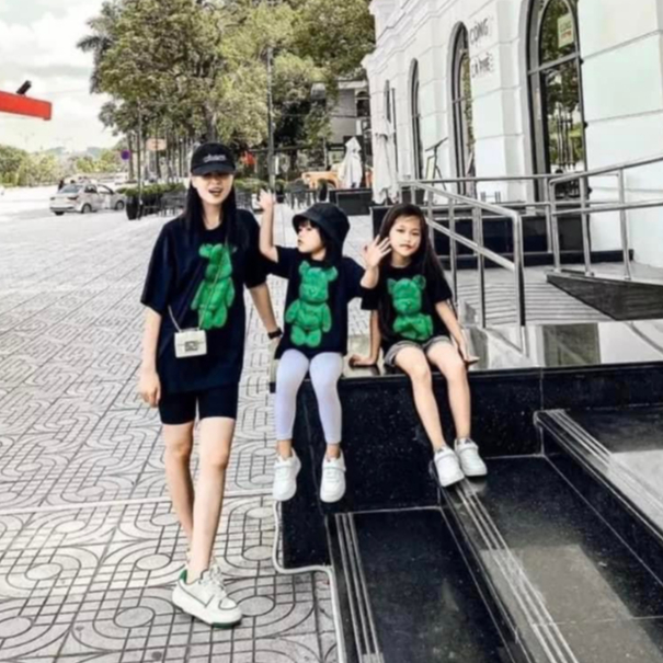 Áo Thun Đồng Phục Gia Đình Gấu Xanh HOPE Áo Phông Áo Cặp Đôi Du Lịch Đi Biển