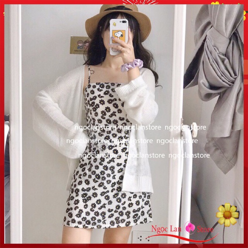 Váy hoa 2 dây dáng dài