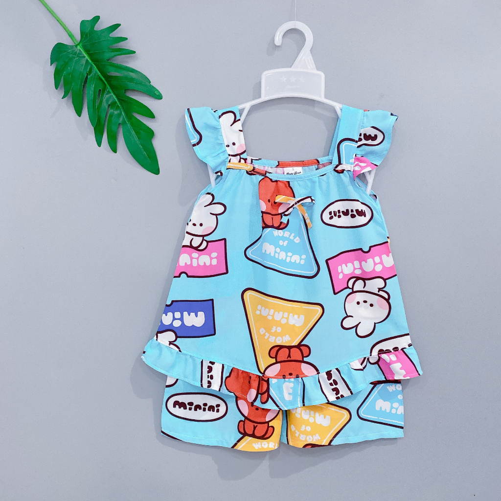 Bộ tole lanh ngắn 2 dây phối tay cánh tiên 10-42kg shop mẹ dưa hấu