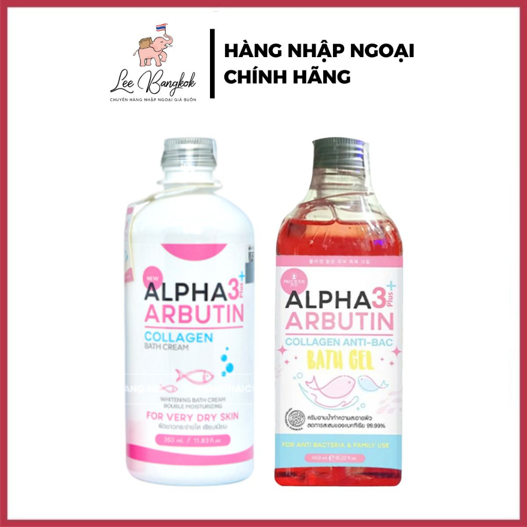 Sữa Tắm Dưỡng Trắng Da Alpha Arbutin 3+ Plus Thái Lan Collagen Bath Cream, Bath Gel 350ml - 450ml Thái Lan