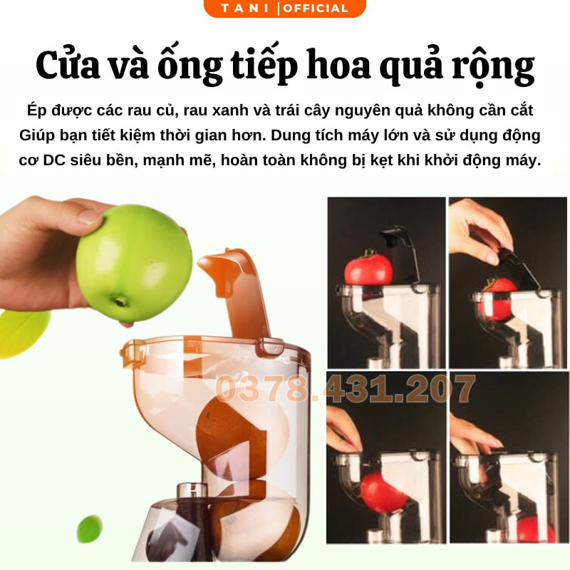 Máy Ép Chậm Tani Ép Hoa Quả Công Suất Lớn Siêu Nhanh