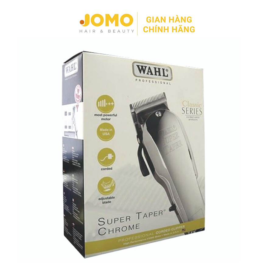 Tông đơ cắt tóc Wahl Super Chrome dùng điện trực tiếp 220V tông chuyên nghiệp nhập khẩu Mỹ - Jomo Hair & Beauty