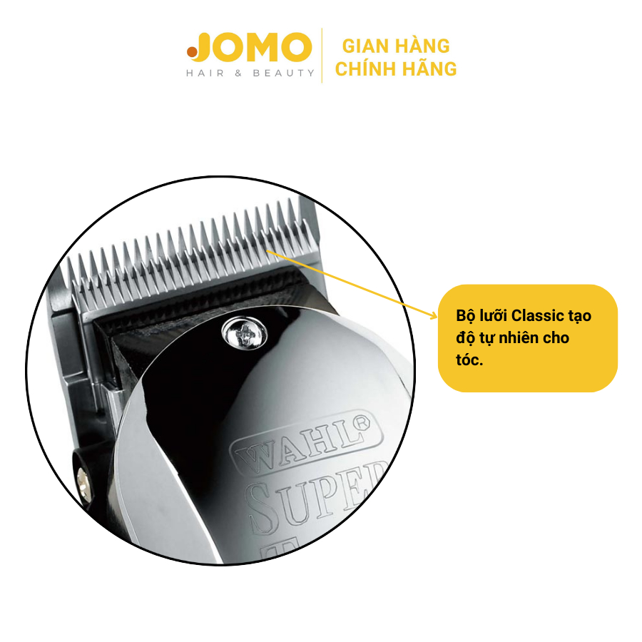 Tông đơ cắt tóc Wahl Super Chrome dùng điện trực tiếp 220V tông chuyên nghiệp nhập khẩu Mỹ - Jomo Hair & Beauty