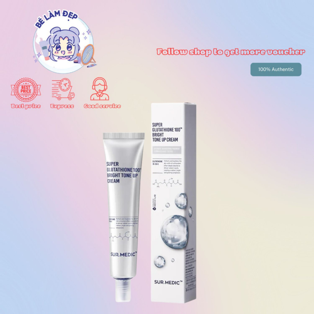 Kem Dưỡng Trắng Sur.Medic Super Glutathione 100 Bright Tone Up Cream - 40ml