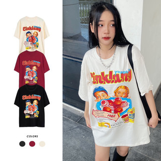 Áo Thun Cotton Unisex-Áo Phông Tay Lỡ Form Rộng In Hình Inklag 2 Cậu Bé
