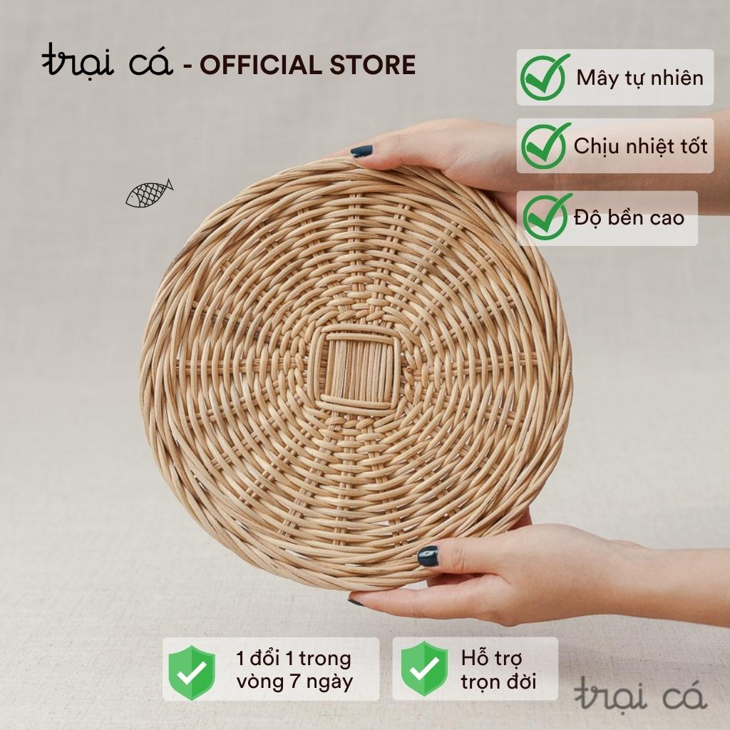 Lót Nồi, Miếng Lót Nồi Mây Tròn TRẠI CÁ Handmade Cách Nhiệt, Chống Trượt, Decor Trang Trí Bàn Ăn, Phụ Kiện Chụp Ảnh