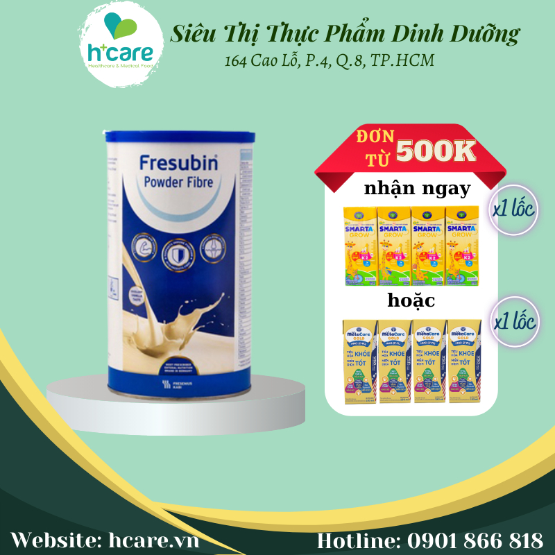Sữa bột Fresubin Powder Fibre 500g - Dinh dưỡng cho người già bị suy nhược, ăn uống kém, suy dinh dưỡng