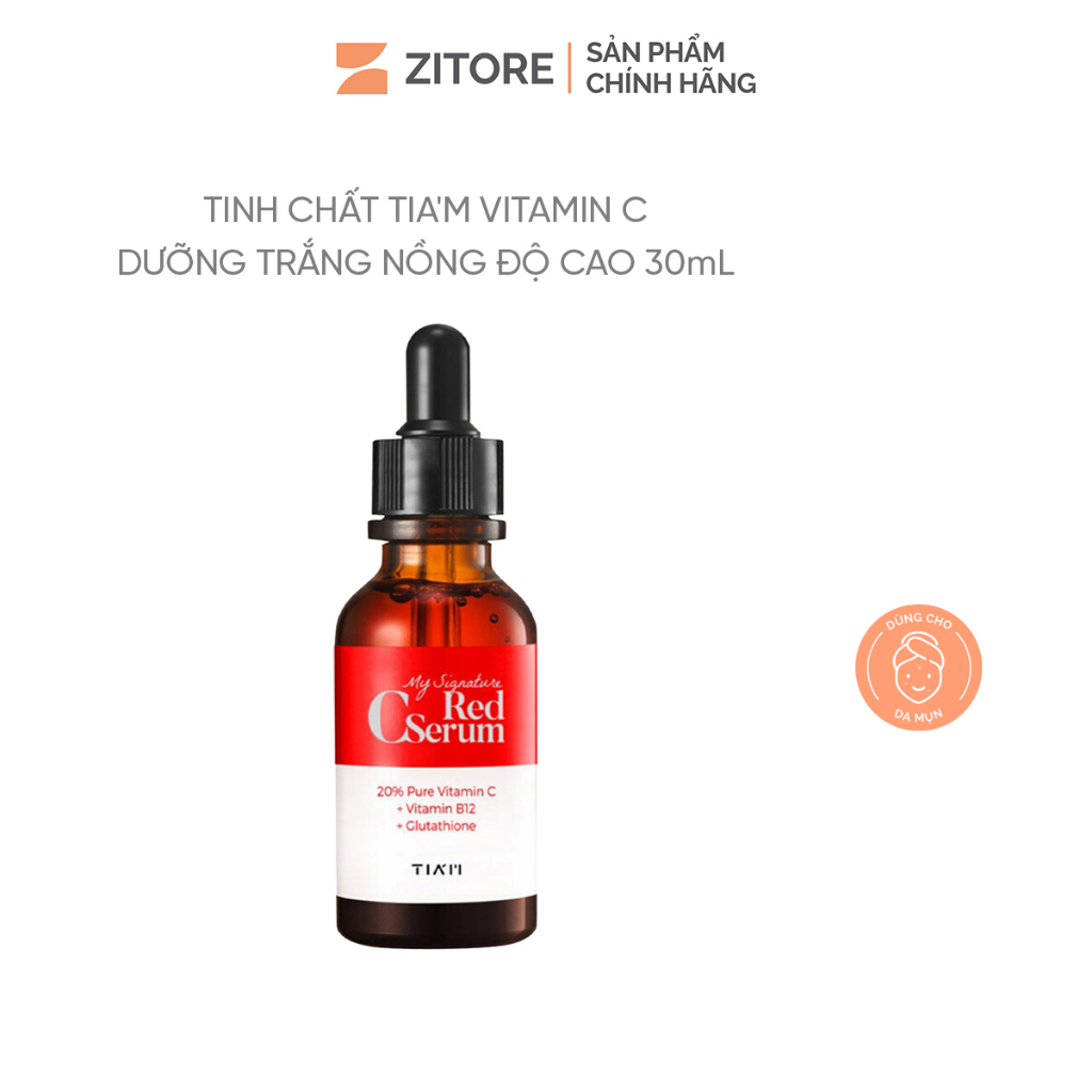 Tinh Chất Phục Hồi Dưỡng Trắng Sáng Da, Mờ Vết Thâm Tiam My Signature Red C Serum 30mL - Sản Phẩm Chính Hãng Tại Zitore
