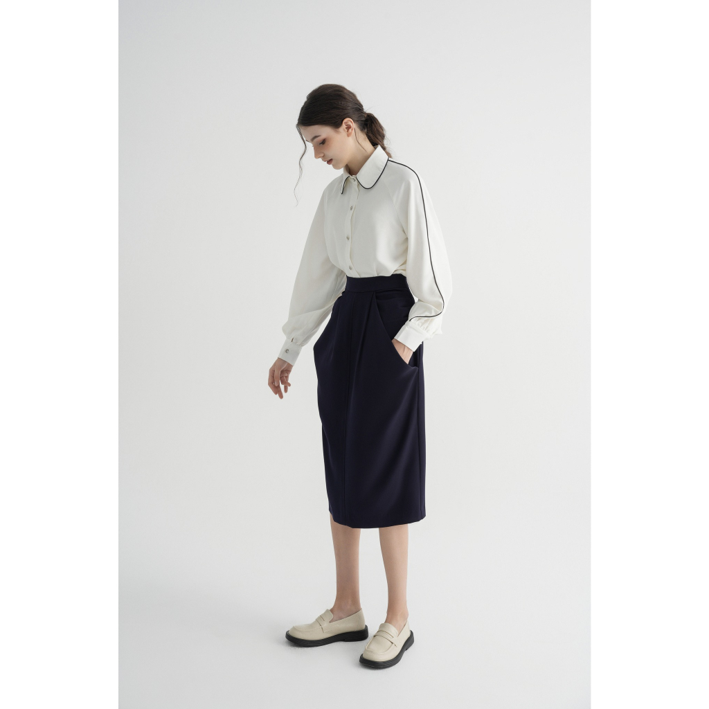 Jennie Skirt - TIT.Elegant - Chân váy thiết kế suông nhún vạt