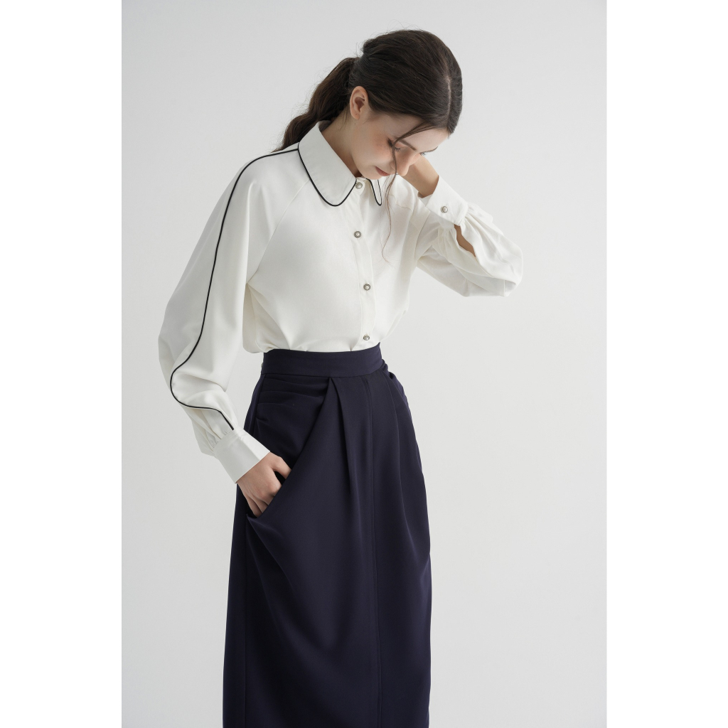 Jennie Skirt - TIT.Elegant - Chân váy thiết kế suông nhún vạt