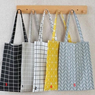 Túi vải canvas trendy tiện dụng bảo vệ môi trường 2 quai xách nhiều màu và hoạ tiết
