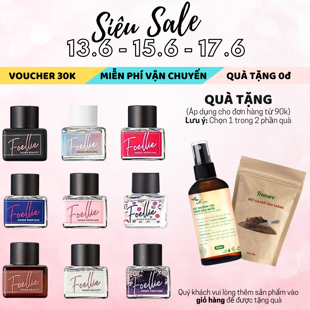 Nước Hoa Vùng Kín Foellie, Mùi Hương Sang Chảnh Quyến Rũ Ngọt Ngào Lôi Cuốn, Dung Tích 5ml Lưu Hương Cực Lâu