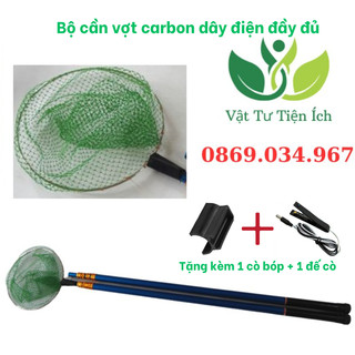 Bộ cần vợt cá 3m, 2m5 dây điện đầy đủ
