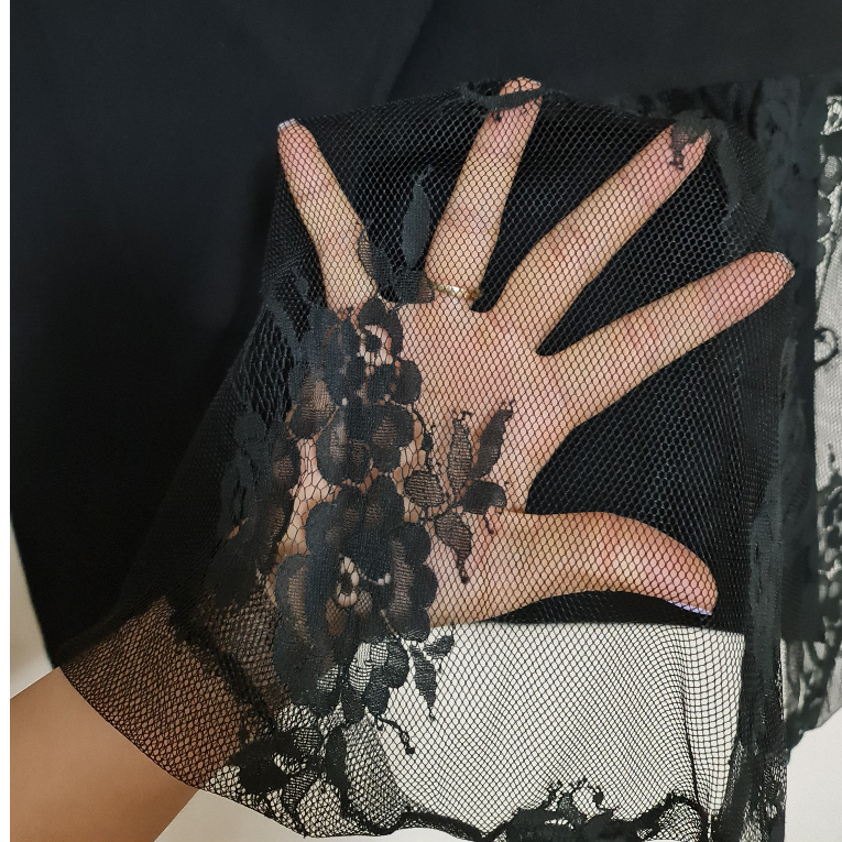 Chân váy nữ phối ren Bigsize 45-90Kg chữ A che khuyết điểm chất tuyết mưa Hàn+Ren cho dân văn phòng dài 73cm