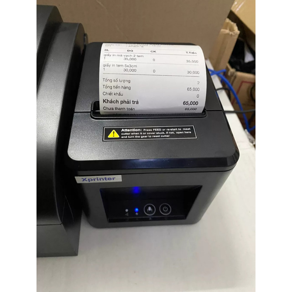 Máy in hóa đơn Xprinter In Điện Thoại k80 - Máy in nhiệt T80L Mạng Lan + USB in cả máy tính/ laptop chính hãng