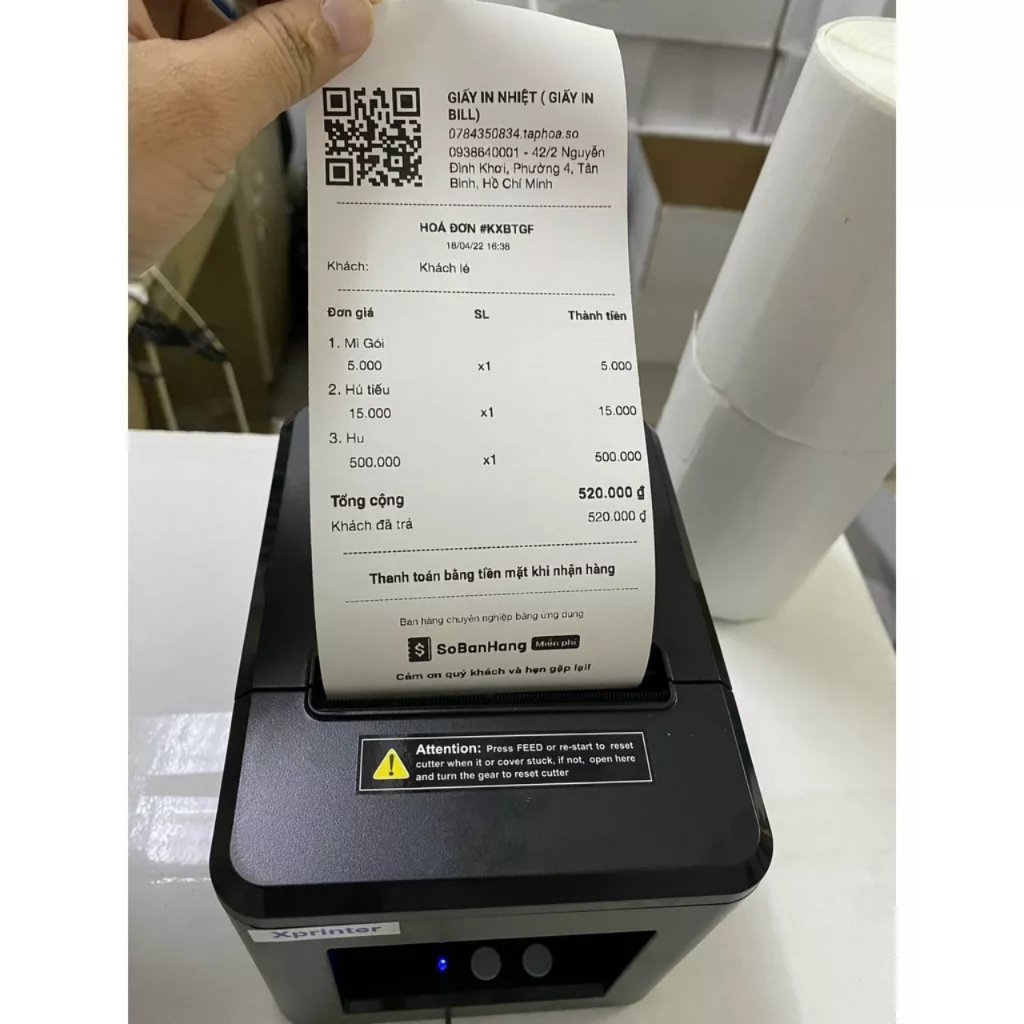 Máy in hóa đơn Xprinter In Điện Thoại k80 - Máy in nhiệt T80L Mạng Lan + USB in cả máy tính/ laptop chính hãng