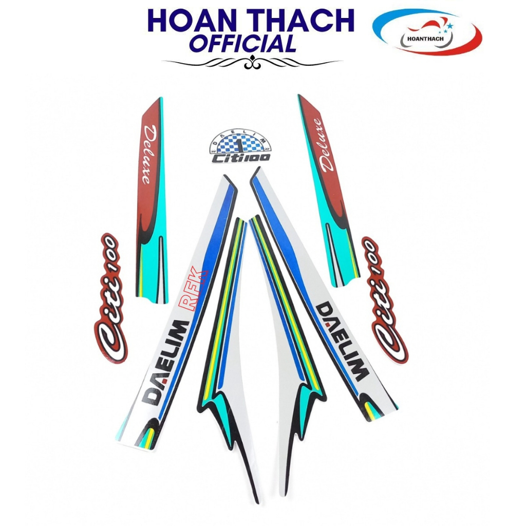 Bộ tem xe máy Citi 100 Daelim xanh xám HOANTHACH SP017411