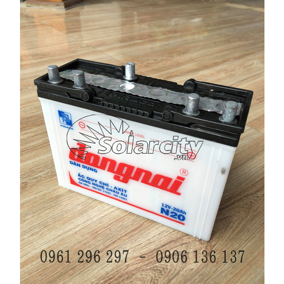Ắc quy Đồng Nai nước 12V - 20Ah  bình mới không kèm axit