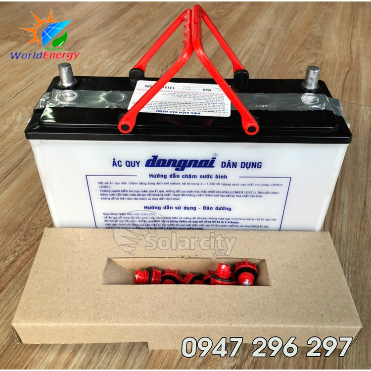 Ắc quy Đồng Nai nước 12V - 30Ah  bình mới không kèm axit