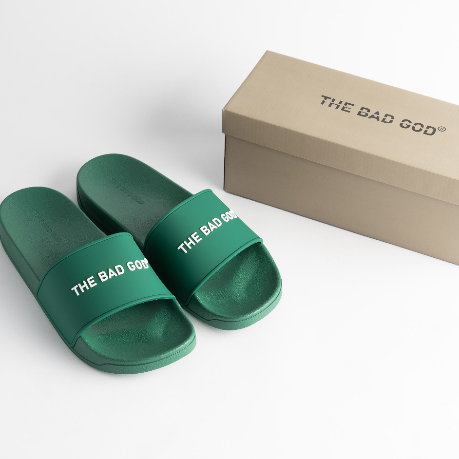 Dép quai ngang slipper The Bad God Basic xanh cổ vịt fullbox X01 Green