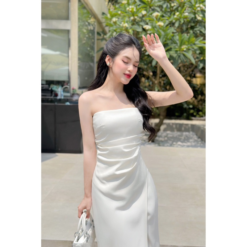 REINA - Đầm Strapless dress White