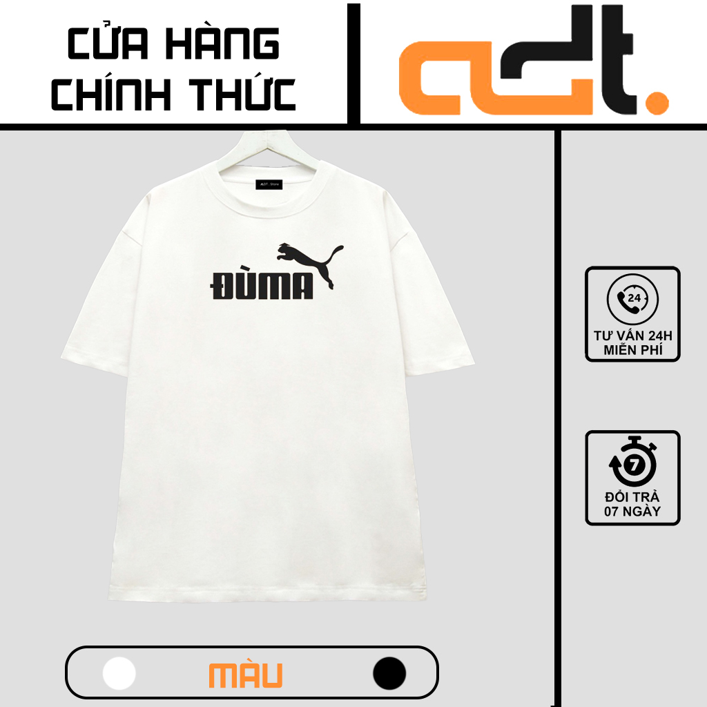 Áo thun đen trắng in chữ DUMA áo phông in hình tấu hài độc lạ nam nữ - chất thun thoáng mát