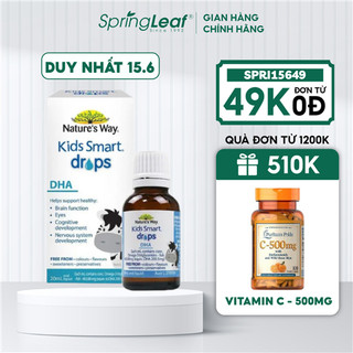 Siro bổ sung DHA cho bé Nature's Way Kids Smart Drops DHA 20ml của Úc hỗ trợ phát triển trí não
