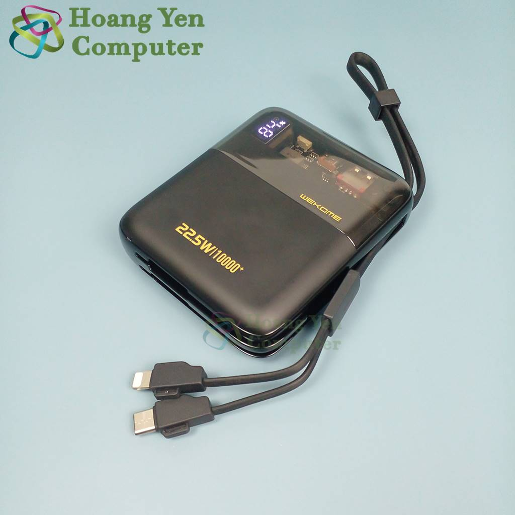 Sạc Dự Phòng Wekome WP-309 10000mAh (Sạc Nhanh PD20W, QC3.0 18W, VOOC 22.5W, Tích Hợp Cáp Sạc) - BH 1 Năm