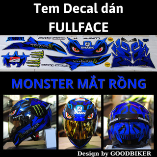 Tem monster mắt Rồng  dán mũ Fullface