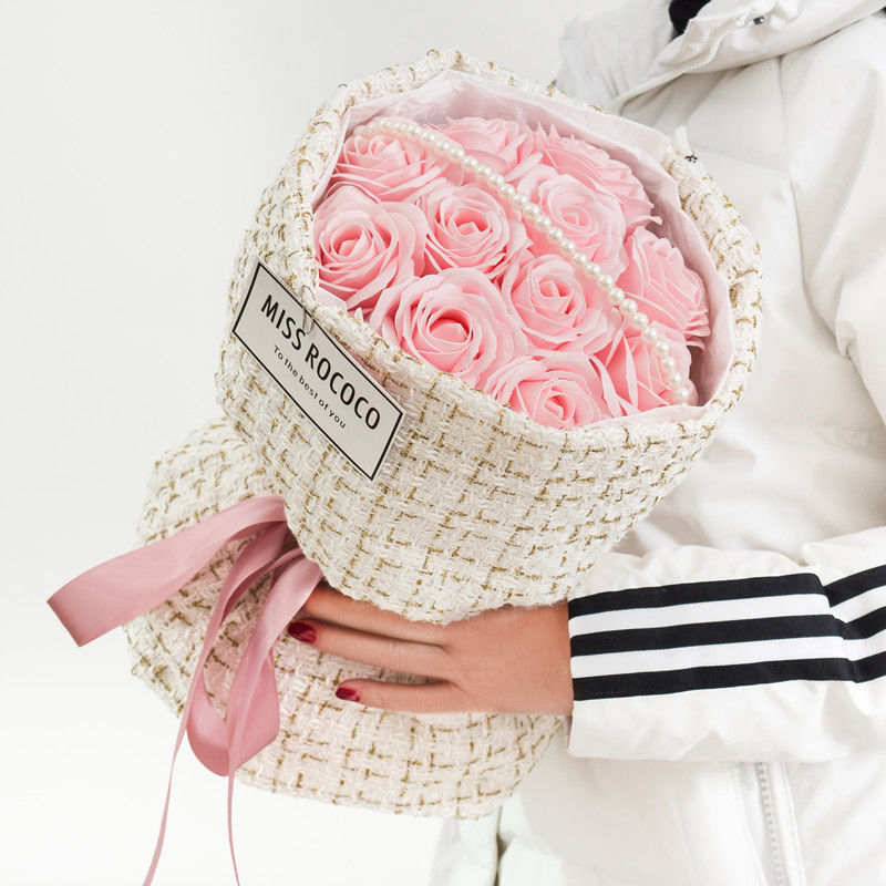 Bó hoa vải dạ mini