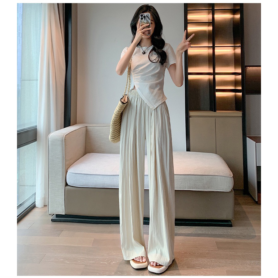 Quần ống rộng nữ chất Gió Nhăn, cạp cao tôn dáng dễ phối đồ  - M230