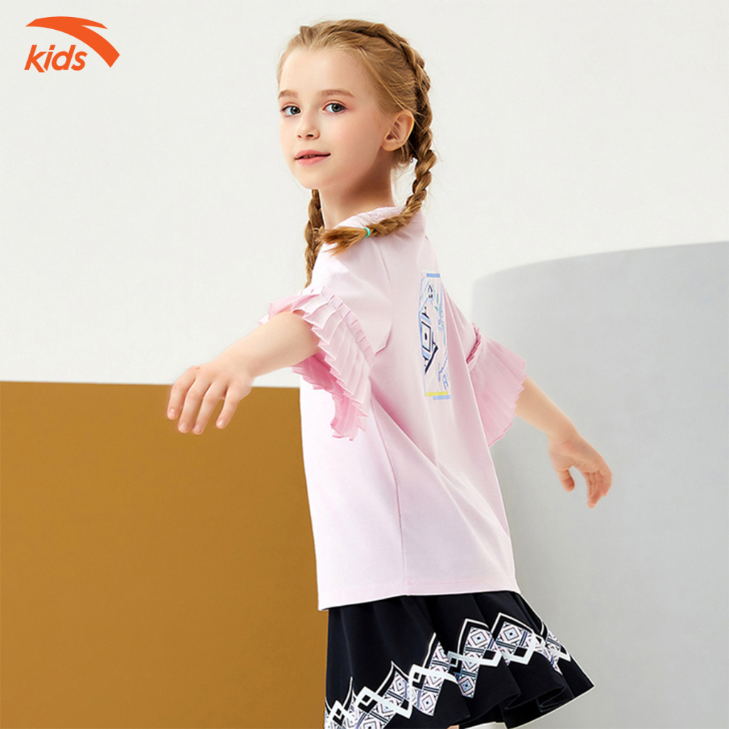 Áo phông bé gái Anta Kids vải cotton mềm mịn, thoáng khí, thấm hút mồ hôi nhanh 362138141