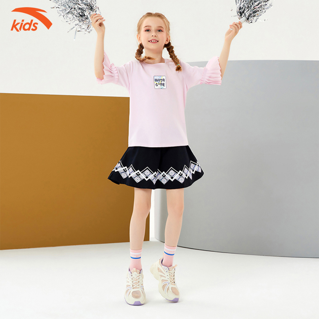 Áo phông bé gái Anta Kids vải cotton mềm mịn, thoáng khí, thấm hút mồ hôi nhanh 362138141